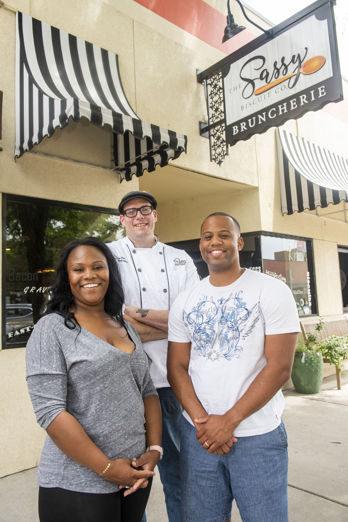 Owners Jilan and Demarco Johnson with chef Willie McCormick